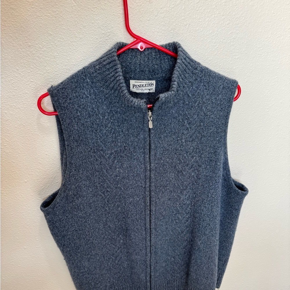 Pendleton Charcoal Wool Zip Vest - image 1